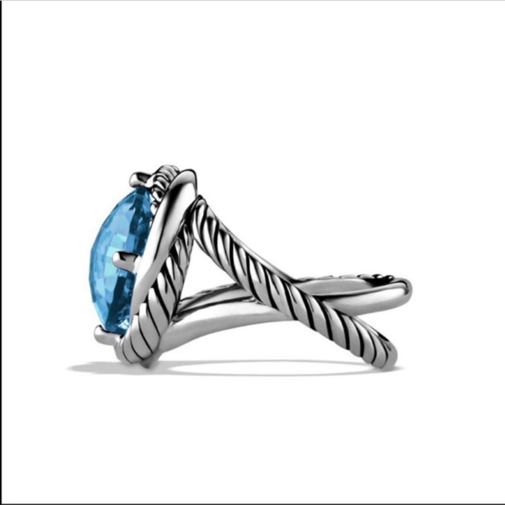 DAVID YURMAN Hampton Blue Infinity Ring Size 7